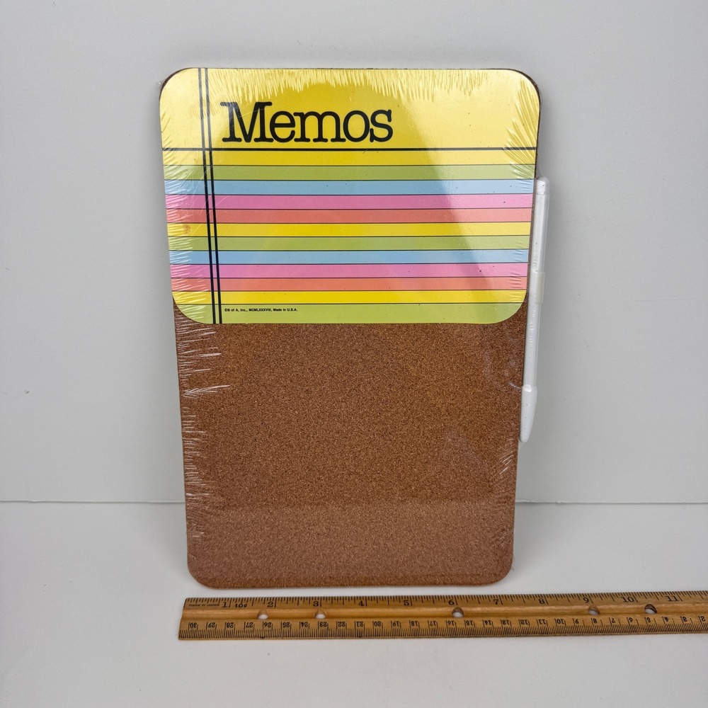 Vtg Sealed 7.25x11 inch Bulletin Board Memos Dry Erase Marker READ